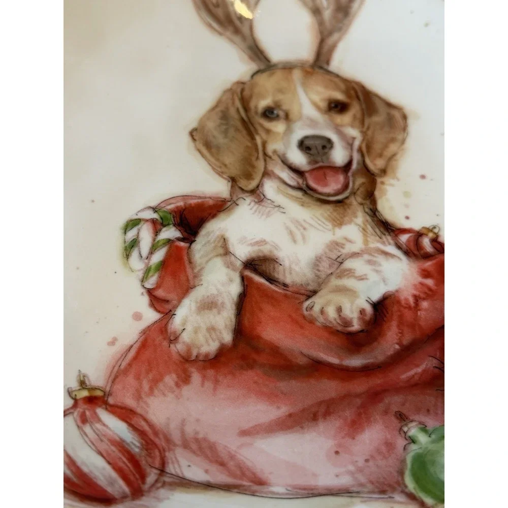 Southern Living Blitzen Salad Starter Plate Christmas Stoneware 8.5